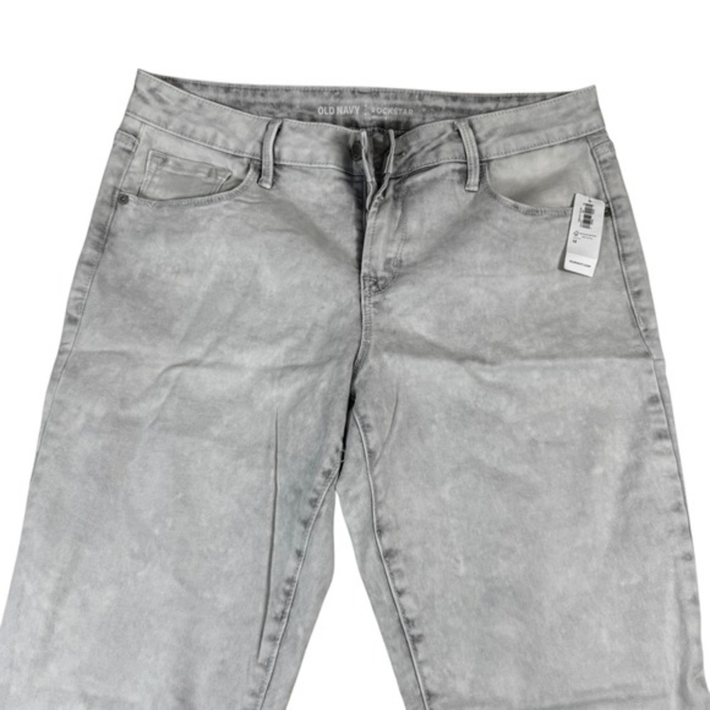 Old Navy Rockstar Mid Rise Gray Wash Jeans‎ Womens Size 12 Slim Fit Denim